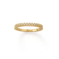Thumbnail for 14 Karat Gold Plated CZ Thin Crown Design Ring