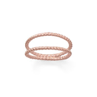 Thumbnail for 14 Karat Rose Gold Plated Rope Twist Double Band Ring