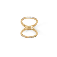 Thumbnail for 14 Karat Gold Plated CZ Double Band Knuckle Ring