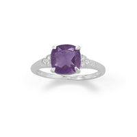 Thumbnail for Sterling Silver Amethyst and CZ Band