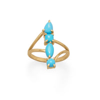 Thumbnail for 14 Karat Gold Plated Stacked Synthetic Turquoise Ring