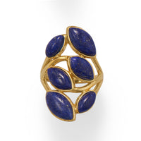 Thumbnail for 14 Karat Gold Plated Pear Shaped Lapis Ring