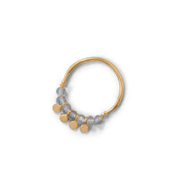 Thumbnail for 14 Karat Gold Plated Labradorite Bead and Disk Ring