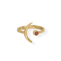 Thumbnail for 14 Karat Gold Plated Moon and Garnet Ring