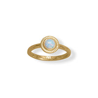 Thumbnail for 14 Karat Gold Plated Round Synthetic Opal Ring