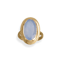 Thumbnail for 14 Karat Gold Plated Oval Chalcedony Ring