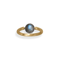 Thumbnail for 14 Karat Gold Plated Round Labradorite Ring