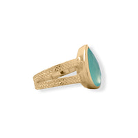Thumbnail for 14 Karat Gold Plated Aqua Hydro Glass Ring