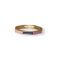 Thumbnail for 14 Karat Gold Plated Rainbow Enamel Flat Edge Ring