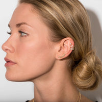 Thumbnail for 14 Karat Gold Plated Bezel CZ Ear Climbers