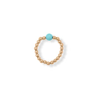 Thumbnail for 14/20 Gold Filled and Turquoise Bead Stretch Toe Ring