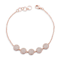 Thumbnail for 0.8ct CZ Rose Goldtone Pave Disc Bracelet