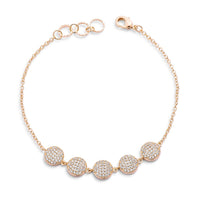 Thumbnail for 0.8ct CZ Goldtone Pave Disc Bracelet