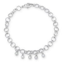 Thumbnail for .55 Ct Stunning 8 Rhodium Bracelet with CZ Charms