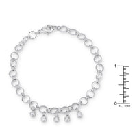 Thumbnail for .55 Ct Stunning 8 Rhodium Bracelet with CZ Charms