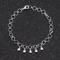 Thumbnail for .55 Ct Stunning 8 Rhodium Bracelet with CZ Charms