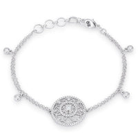 Thumbnail for .5 Ct Rhodium Bracelet with Interlocking Circles and CZ
