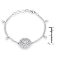 Thumbnail for .5 Ct Rhodium Bracelet with Interlocking Circles and CZ