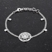 Thumbnail for .5 Ct Rhodium Bracelet with Interlocking Circles and CZ