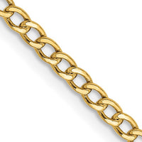 Thumbnail for 14-Karat 2.5mm Semi-Solid Curb Chain- 20