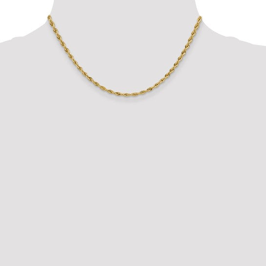 14-Karat 3.0mm Semi-Solid Rope Chain - 16"