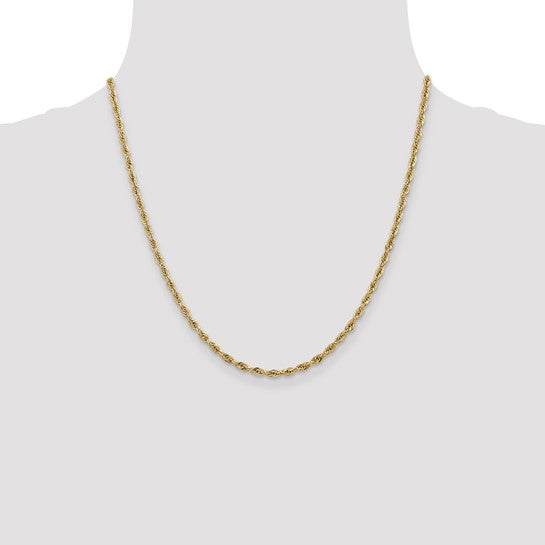14-Karat 2.8mm Semi-Solid Rope Chain - 20"