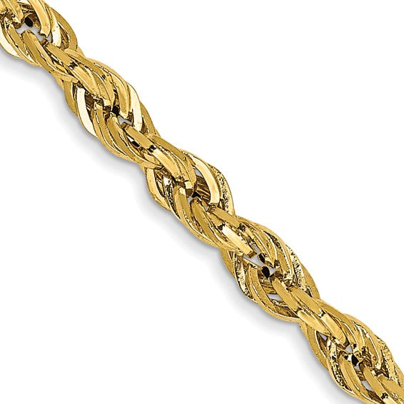 14-Karat 2.8mm Semi-Solid Rope Chain - 20"
