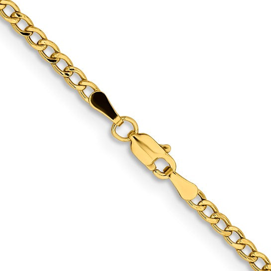 14-Karat 2.85mm Semi-Solid Curb Chain - 16"
