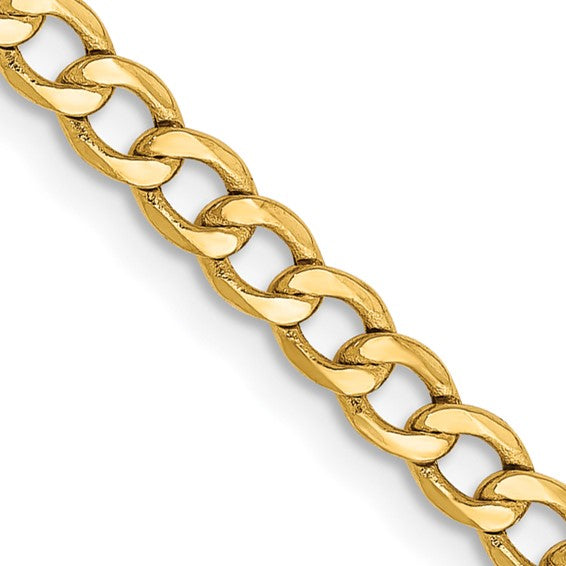 14-Karat 2.85mm Semi-Solid Curb Chain - 16"
