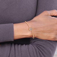 Thumbnail for 14-karat Rose Gold Polished Diamond Love Knot 7in w/.5in ext Bracelet
