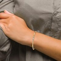Thumbnail for 14-karat and White Rhodium 3mm Satin Diamond-cut Twist Slip-on Bangle