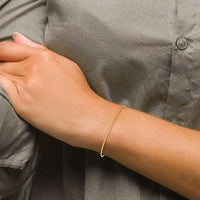 Thumbnail for 14-karat 1.5mm Textured Slip-on Bangle Bracelet