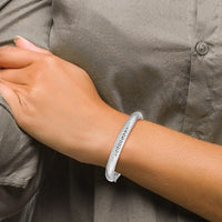 Thumbnail for 14-karat White Gold 5/16 Textured Hinged Bangle