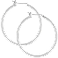 Thumbnail for Silvertone Finish Hoop Earrings