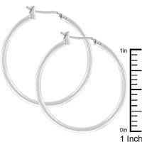 Thumbnail for Silvertone Finish Hoop Earrings
