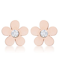 Thumbnail for Daisy 0.3ct CZ Rose Gold Stainless Steel Flower Stud Earrings