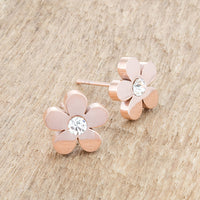 Thumbnail for Daisy 0.3ct CZ Rose Gold Stainless Steel Flower Stud Earrings