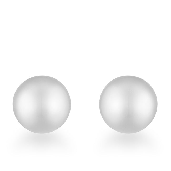 Tina Rhodium Sphere Stud Earrings