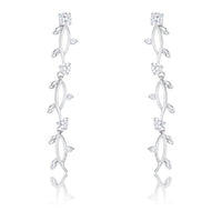 Thumbnail for 1.1Ct Vine Design Rhodium Earrings
