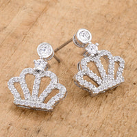 Thumbnail for 0.5 Ct Rhodium Crown CZ Earrings