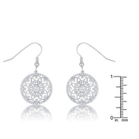 Thumbnail for .95 Ct Interlocking Circle Rhodium and CZ Earrings