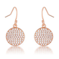 Thumbnail for .6 Ct Elegant CZ Rose Gold Plated Disk Earrings