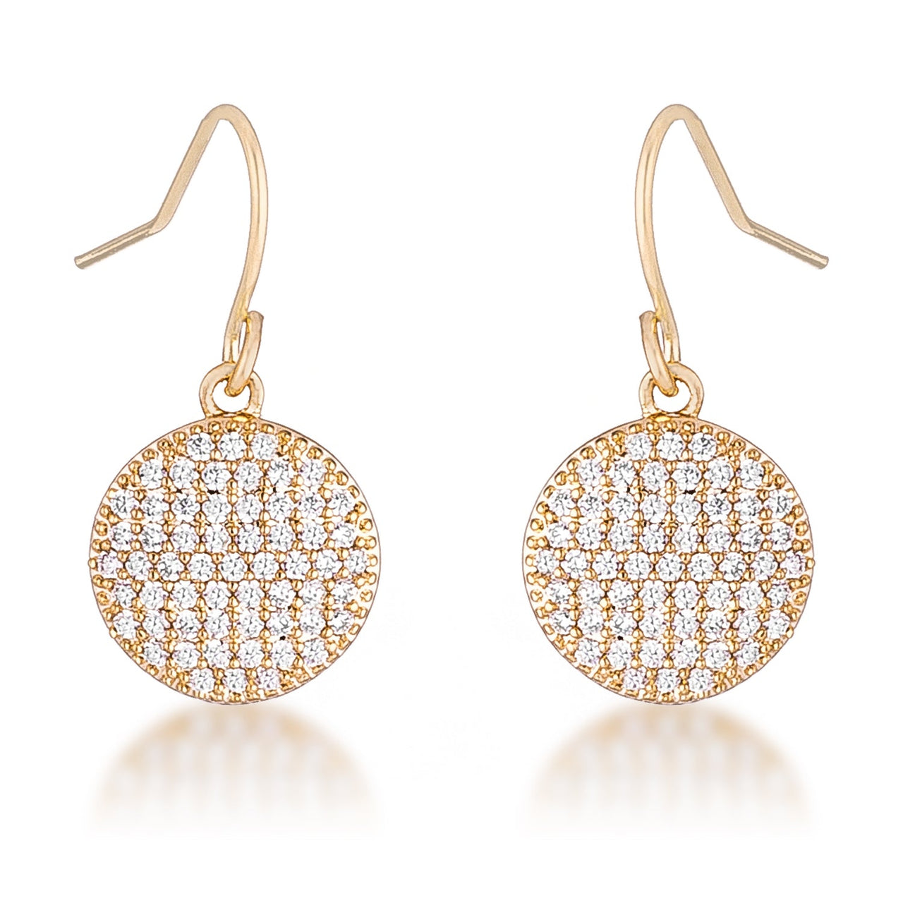 .6 Ct Elegant CZ Gold Plated Disk Earrings