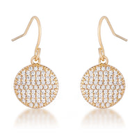 Thumbnail for .6 Ct Elegant CZ Gold Plated Disk Earrings