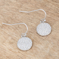 Thumbnail for .6 Ct Elegant CZ Disk Earrings