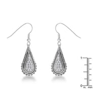 Thumbnail for .45 Ct Tear Drop Rhodium Earrings with CZ