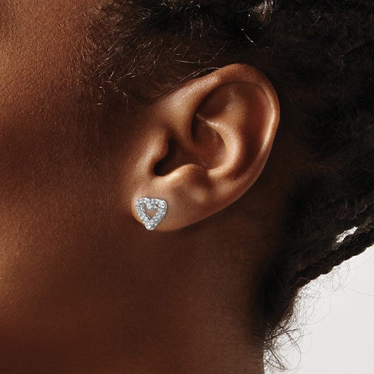 10-karat Lab Grown Diamond SI1/SI2, G H I, Heart Earrings