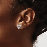 Thumbnail for 10-karat Lab Grown Diamond SI1/SI2, G H I, Heart Earrings