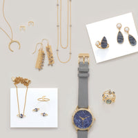 Thumbnail for 14 Karat Gold Plated Mini CZ Planet Studs