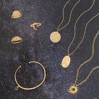 Thumbnail for 14 Karat Gold Plated Moon and Garnet Ring